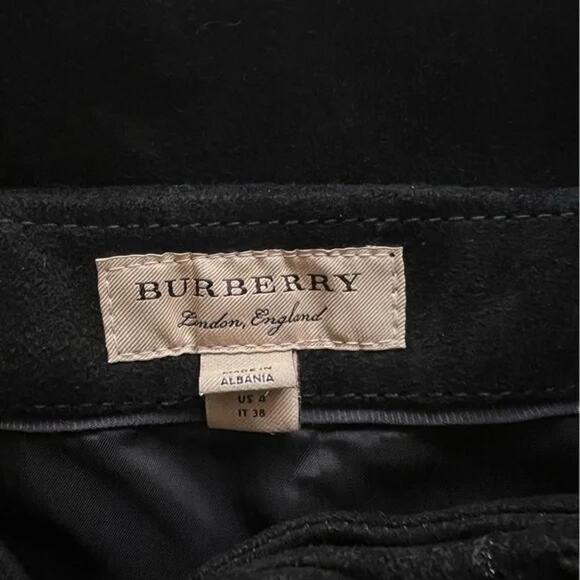 burberry 100% lamb suede pleated fringe mini skirt w/ buckle - Picture 8 of 8